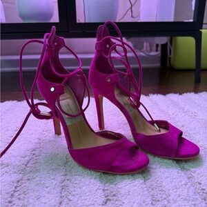Dolce Vita Fuchsia Lace-Up Heels